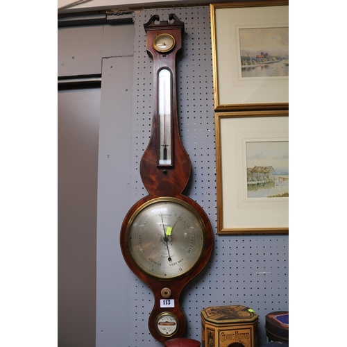 113 - Georgian Mahogany Barometer F.Amadio of St Johns Street Road