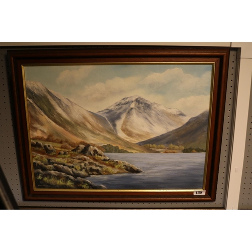 138 - Betty Warner Oil on canvas of a Mountain scene