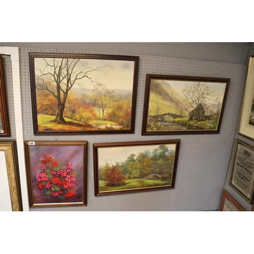 139 - Collection of 4 Oil on Canvas Paintings by M Bakewell