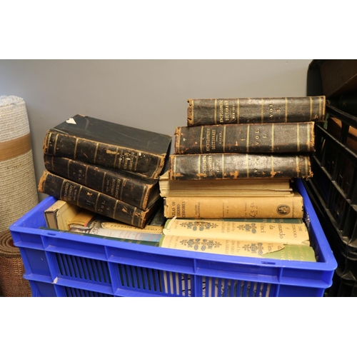 155 - Large collection of 19thC and later Books to include George Moore, 19thC Family Bible etc