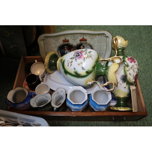 177 - Collection of assorted Ceramics to include Royal Commemorative, Willow Pattern etc and a Queen Eliza... 