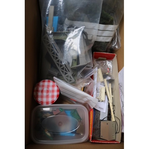 180 - 2 Boxes of assorted Train building materials to include Scenic Mat, Signals etc