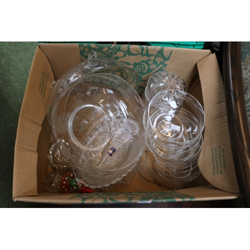 223 - Collection of assorted Cut Glassware to include Gleneagles Crystal Thistle stopper