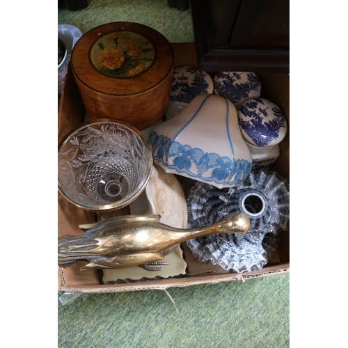 224 - 3 Boxes of assorted Glassware and Ceramics to include Ceramics flying wall ducks, Denby Glyn Colledg... 