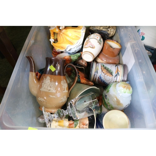 224 - 3 Boxes of assorted Glassware and Ceramics to include Ceramics flying wall ducks, Denby Glyn Colledg... 