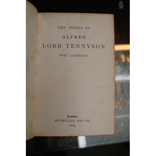 31 - Collection of Antiquarian books to include Forsters Life of Goldsmith, Tennyson, Saintaine Le Chemin... 