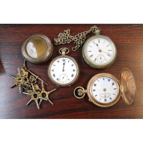 483 - 2 Small boxes of assorted Silver and other pocket watches to include Superior Timekeeper etc