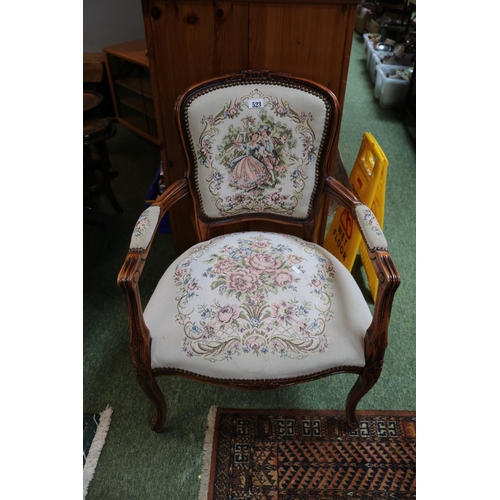 523 - 20thC Upholstered Elbow chair