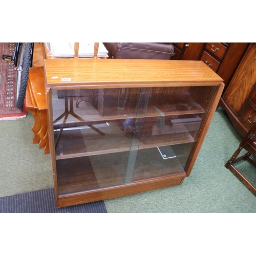 545 - Glazed Mid century bookcase with sliding doors