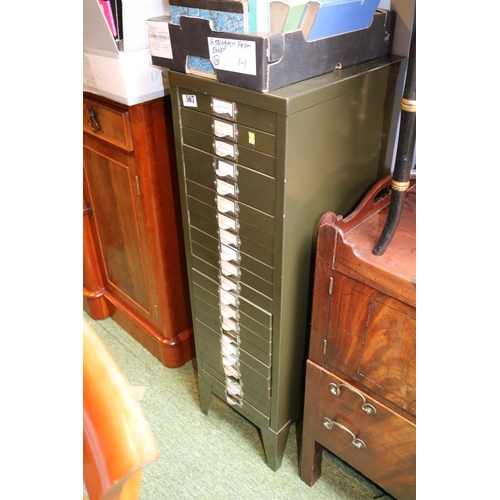 567 - Vintage Metal Multi drawer office filing unit