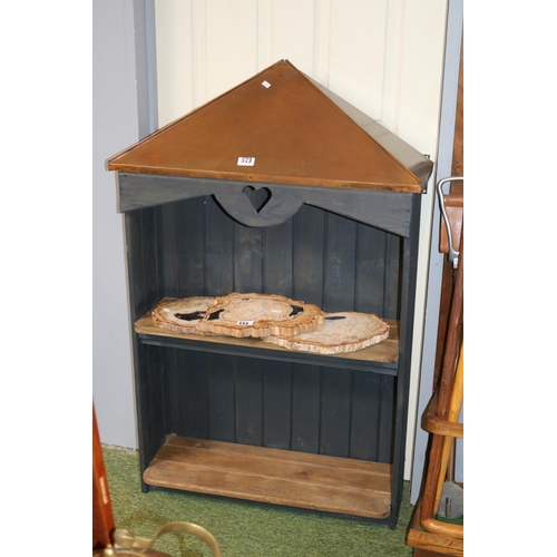 573 - Painted bookcase with Copper peaked top