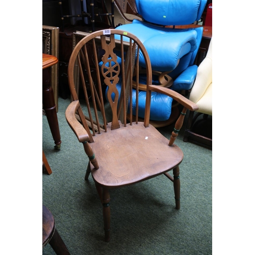 577 - Oak Country Wheelback Elbow chair