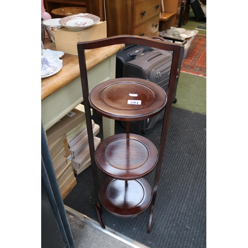 594 - Mahogany Folding Cake stand