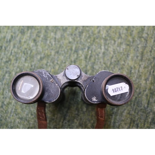 6 - Pair of Henry Manley WW1 Binoculars in Leather Case with impressed Military Arrows