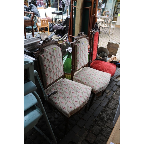 607 - 3 Victorian Upholstered Chairs