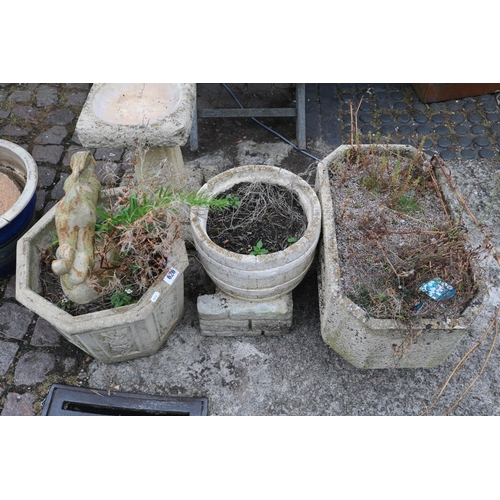 626 - Collection of assorted Concrete pots