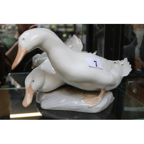 7 - Royal Copenhagen figure of 2 White Ducks model 412 modelled by C F Liisberg 16cm in Height