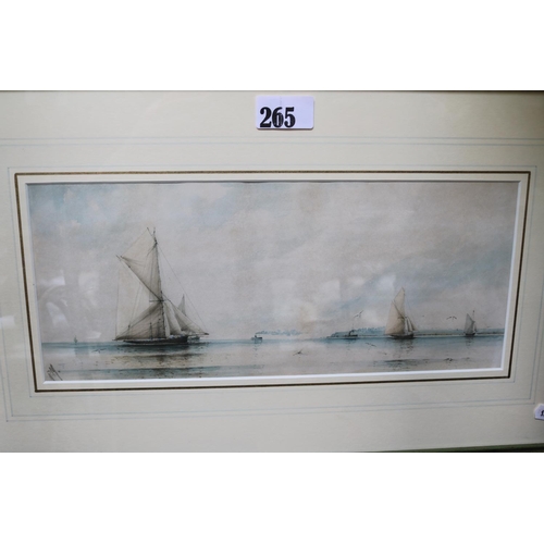 172 - Framed Watercolour by Richard Markes entitled 'After the Races off Cowes' Monogrammed to bottom left