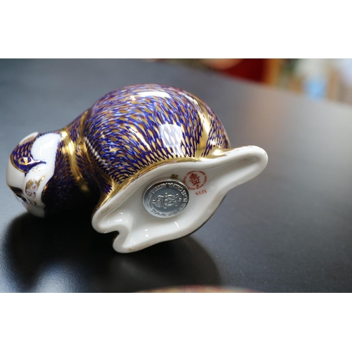 105 - 4 Royal Crown Derby Paperweights to include Moonlight Badger MMI, Armadillo, Badger and a Artic Fox ... 