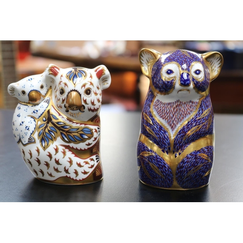 111 - 2 Royal Crown Derby Paperweights to include The Australian Collection Koala and Baby with Gold Stopp... 