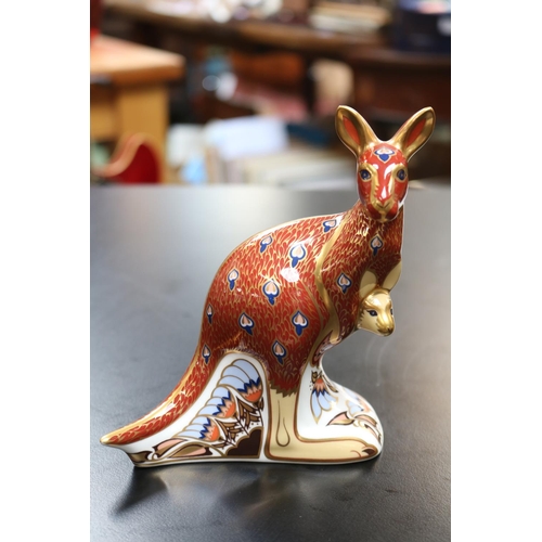 116 - Royal Crown Derby Paperweight Australian Collection Kangaroo with Gold Stopper