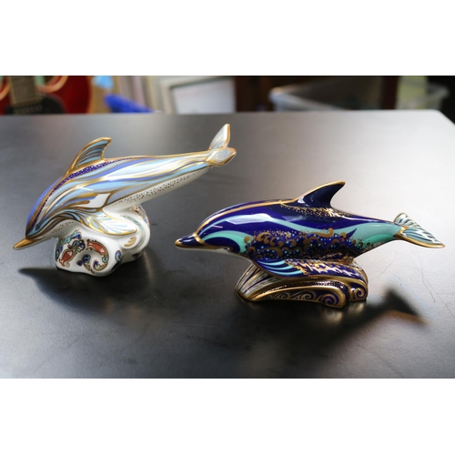 118 - 2 Royal Crown Derby Paperweights to include The Striped Dolphin Gold signature edition of 1500 for C... 