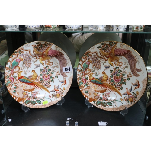 154 - Pair of Royal Crown Derby Cabinet plates Olde Avesbury XXXVI