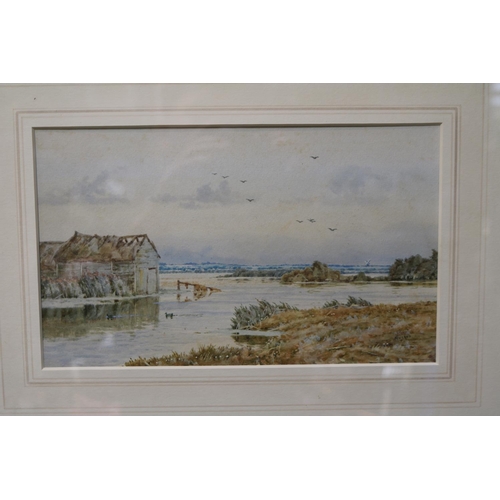 168 - Arthur Anderson Fraser British 1861 - 1904 2 Watercolours of the River Great Ouse with a view toward... 