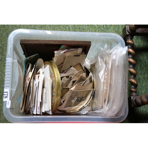 178 - Crate of assorted Brass and metal ware with assorted Photographs and ephemera