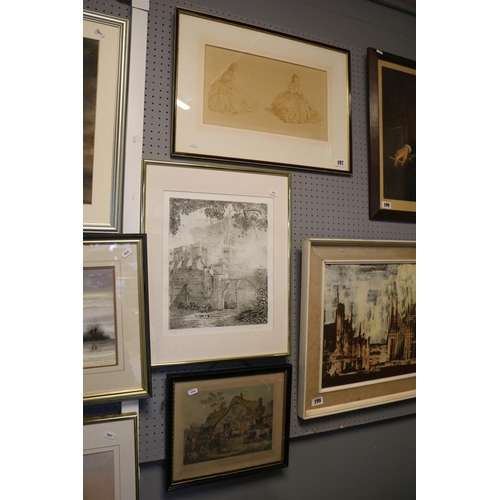 197 - Collection of 3 Framed Etchings to include William Russell Flint signed in Pencil