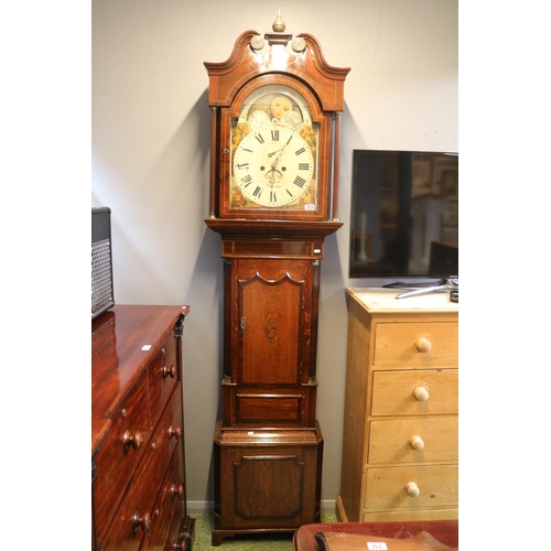 223 - 19thC Mahogany Longcase clock with swan neck pediment by Waterhouse & Horton of Birmingham complete ... 