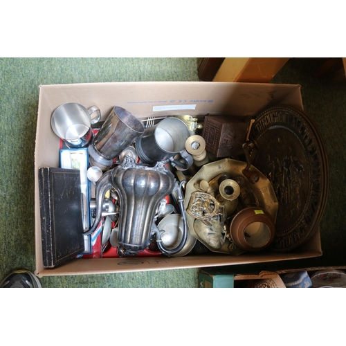 242 - Large collection of assorted Silverplated tableware and Brassware