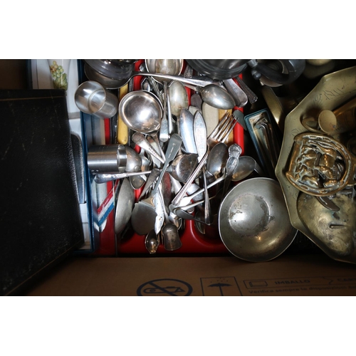 242 - Large collection of assorted Silverplated tableware and Brassware