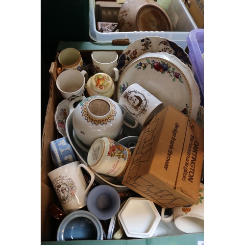 243 - 2 Boxes of assorted Ceramics to include Wedgwood Jasperware, Tuscan China, T G Green & Co etc