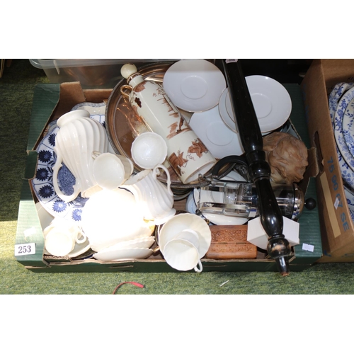 253 - Box of assorted Ceramics to include Royal Doulton Blanc de chine coffee set etc