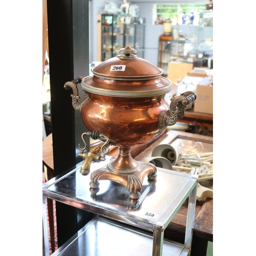 260 - Regency copper Samovar with turned fittings