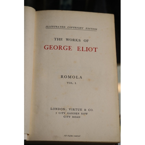 27 - 2 Volumes of George Eliots Works Romola published by Virtue & Co