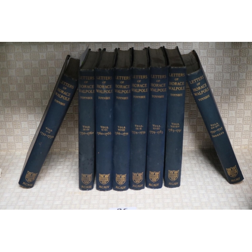 36 - Letters of Horace Walpole by Toynbee Oxford at the Clarendon Press 8 Volumes