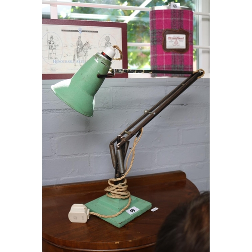 49 - A Herbert Terry & Sons Ltd. gilt metal 2 Tone Anglepoise desk lamp, on three stepped base.