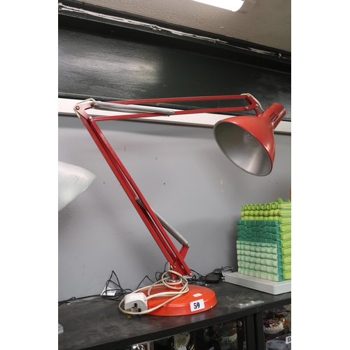 59 - Vintage Angle Poise desk lamp in red