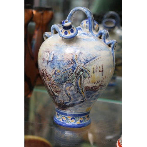 6 - Italian Maiolica Tin glaze Drug Jar decorated with Classical and landscape view. Signed to base. 18c... 