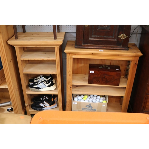 601 - Modern Pine bookcase and a narrow bookcase