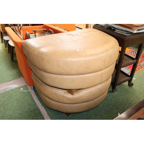 606 - Pair of Tan Leather Footstools