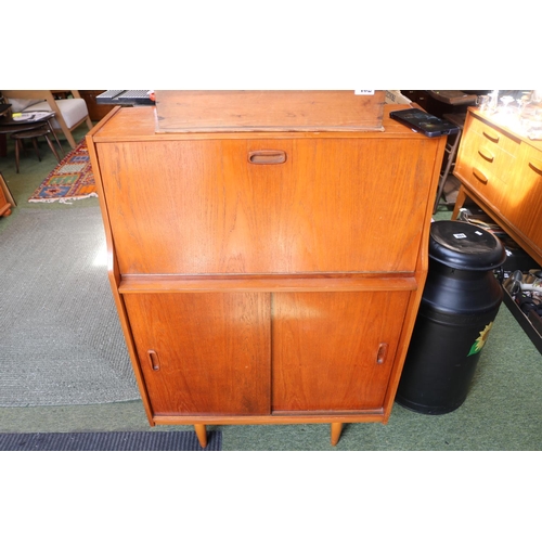 608 - Mid century fall front cocktail cabinet