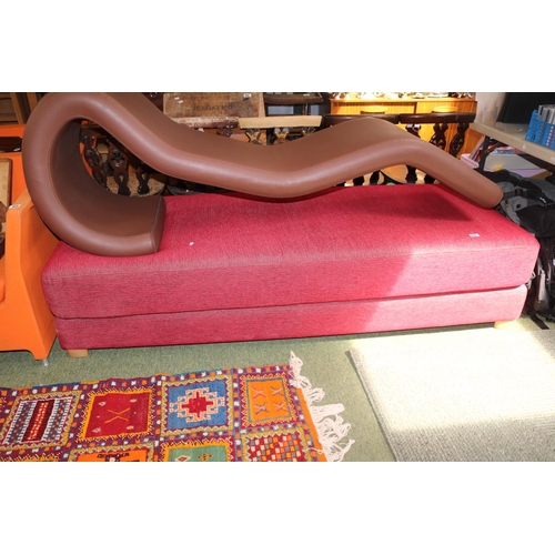 610 - Red Upholstered long Long Seat