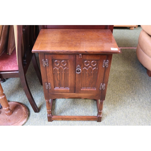 612 - Oak Old Charm cabinet on turned supports