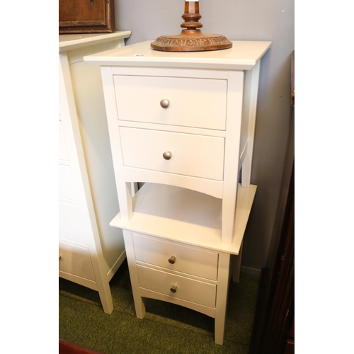 619 - Pair of Modern White 2 drawer chests