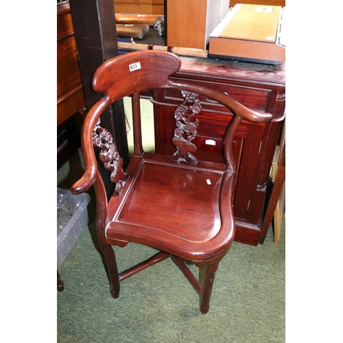 625 - Chinese Rosewood carved corner chair