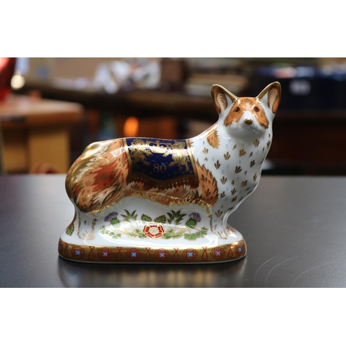 67 - Royal Crown Derby Paperweight The Royal Windsor Corgi limited edition of 950 MMVI with Gold Stopper ... 