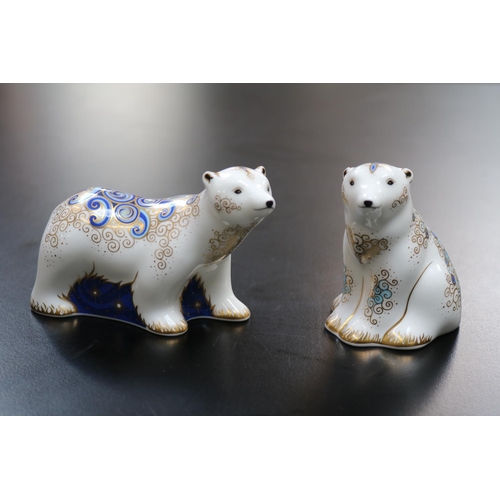 80 - Royal Crown Derby Paperweight Polar Bear Cubs Signature Edition for Connaught House MMVI with Gold S... 